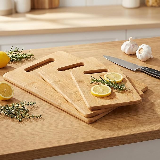 Handcrafted Bamboo Cutting Board – Genuine U.S.A. Made, Multiple Sizes – Premium Bamboo Wood, Perfect for Kitchen Prep or Personalized Engraved Gifts (Large)