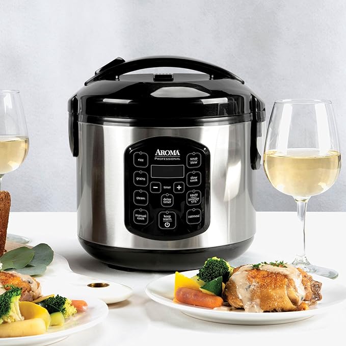 AROMA® Professional 8-Cup (Cooked) / 2Qt. Digital Rice & Grain Multicooker, ARC-984SBD