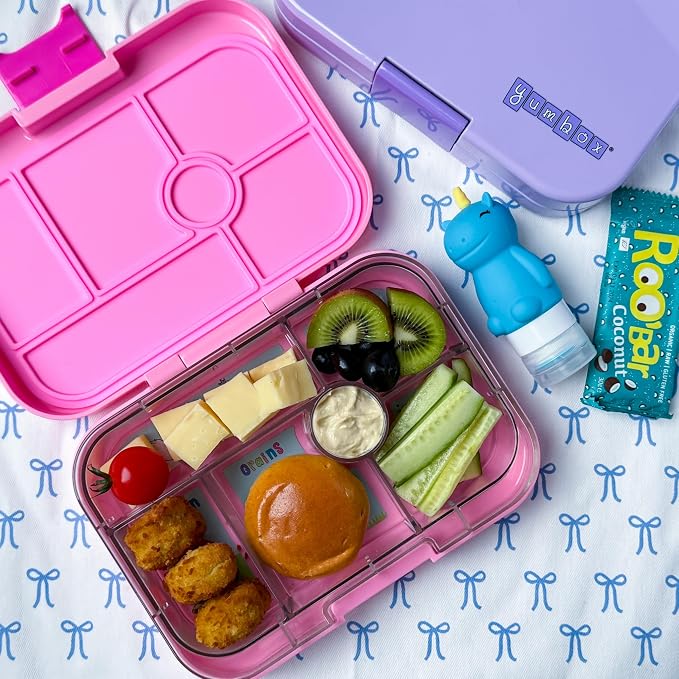 Yumbox Original Bento Lunch Box for Kids (Power Pink Unicorn) | Leakproof, 6 sections, Durable, Compact, Lightweight, Easy Open Latch, Dishwasher Safe