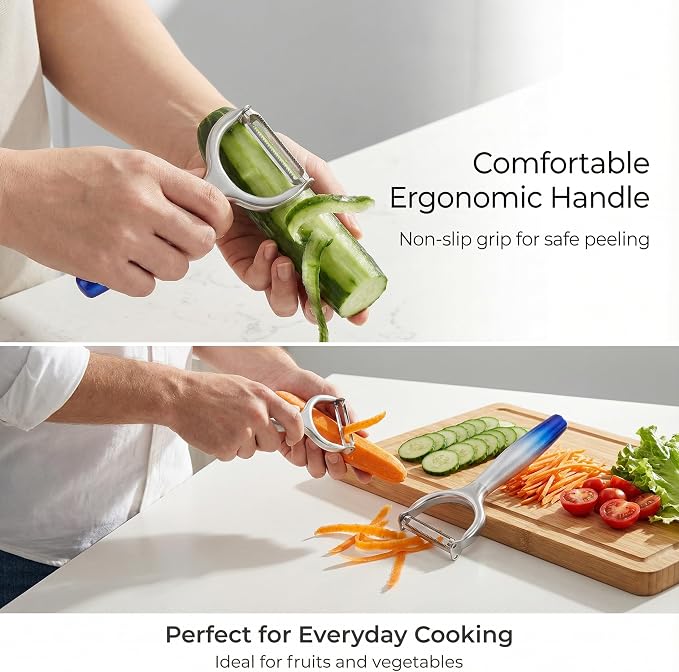 Aniso Y-Shaped Vegetable Julienne and Peeler | Ergonomic non-slip gradient handle, one-piece construction, ultra sharp blade, for potato apple carrot cucumber