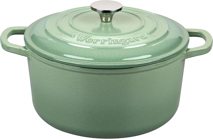 Enameled Cast Iron Dutch Oven Pot with Lid, for Sourdough Bread Baking, Round Dutch Ovens, 6 Quart, Sage green