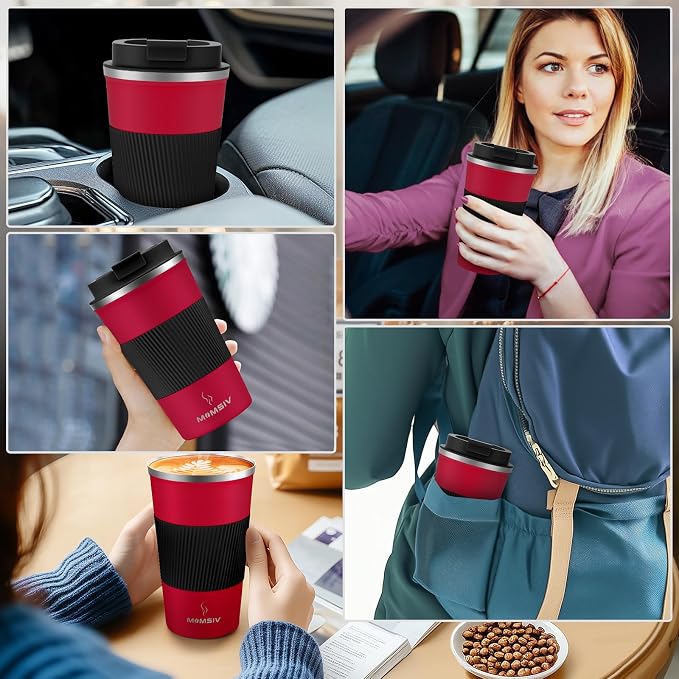 MOMSIV 17oz Travel Coffee Mug, Insulated Coffee Cup with Leakproof Lid | 6-Hour Heat Retention, 360°Leak proof, Vacuum Stainless Steel Double Walled, BPA-free, Reusable And To Go Coffee Mug