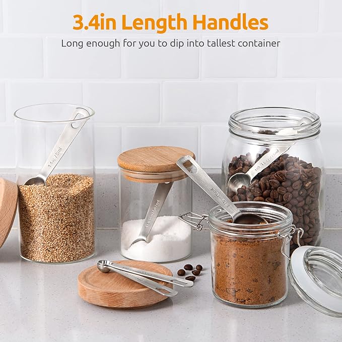 Measuring Spoons: U-Taste 18/8 Stainless Steel Measuring Spoons Set of 6 Piece: 1/8 tsp, 1/4 tsp, 1/2 tsp, 1 tsp, 1/2 tbsp & 1 tbsp Dry and Liquid Ingredients | Kitchen Metal Measure Set, Metric & US Measurements, 1/8tsp, 1/4tsp, 1/2tsp, 1tsp, 1/2tbsp,...