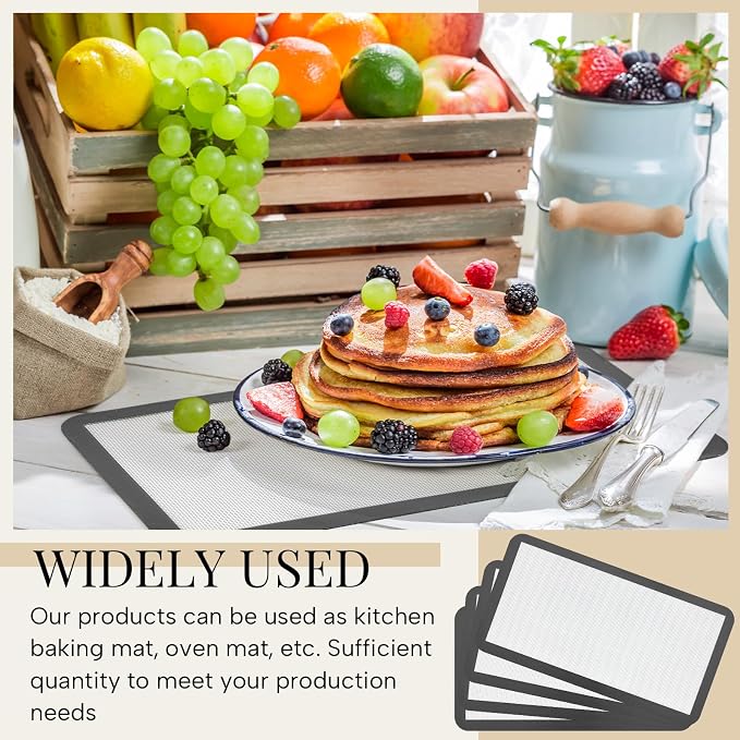 Reallnaive 4 Pcs Silicone Baking Mats Compatible with Harvest Right Freeze Dryer Small Trays Silicone Mats Reusable Food Safe Sheet Heat Resistant Durable Easy Clean No Stick for Kitchen