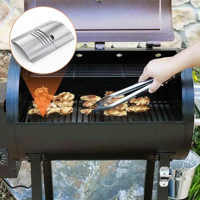 Lexington Flame Broiler Kit for Pit Boss Lexington/Navigator 500/540/550 | Includes main plate + slide cover; fits PB500SP/PB500NX/PB550G; heavy-duty steel; arch bridge grease drainage design.