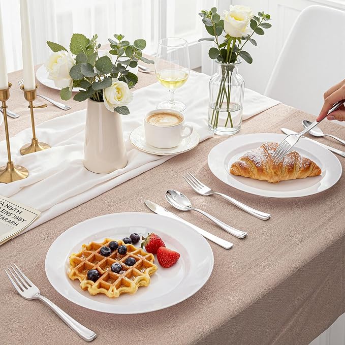 500PCS Silver Plastic Silverware - Plastic Silver Utensils - 250 Forks 125 Spoons 125 Knives - Heavy Duty Disposable Silverware Sets for Party/Baby Shower/Wedding