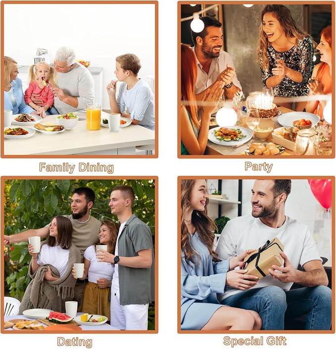 Wheat Straw Dinnerware Sets Service for 4, Unbreakable Kids Plates and Bowls Set 20 PCS, Microwave & Dishwasher Safe Dishes Set for Dinner, Kitchen, Camping, PV, Dorm - White