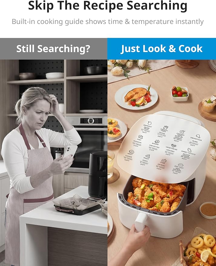 COMFEE' Compact 2.1-Quart Mini Air Fryer for Small Kitchens, White
