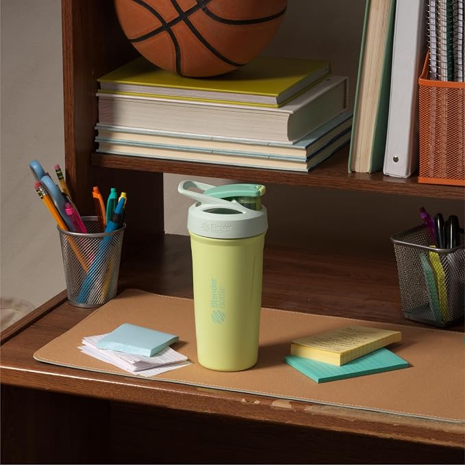 BlenderBottle Sport Flip Stainless Steel Shaker Bottle 24oz Electric Garden