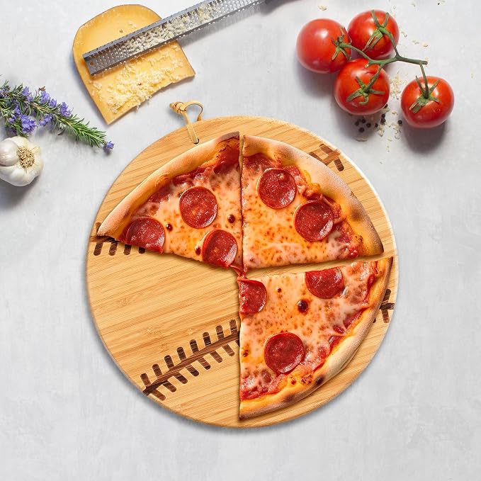 Totally Bamboo Baseball Shaped Bamboo Wood Cutting Board and Charcuterie Board, Great Gift for Baseball Fans