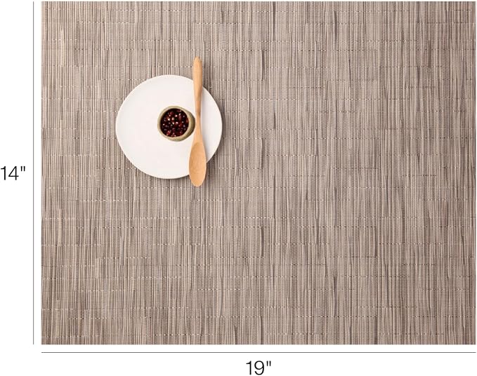 Chilewich Bamboo Placemats Set of 4, Woven Rectangle Placemats | Reusable, Stain-Resistant, Indoor/Outdoor Tabletop Protection, 19" x 14", Dune
