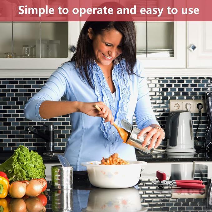 Can Opener,Professional 3-In-1 Multifunctional Manual Can Openers Bottle Opener,Kitchen Durable Stainless Steel Heavy Duty Can Opener Smooth Edge for Kitchen Seniors Friendly