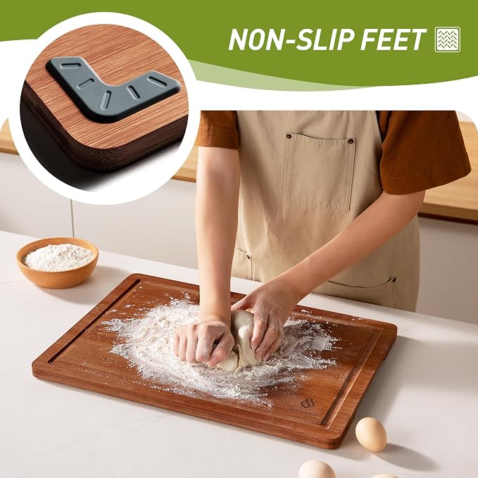 Bamboo Cutting Board Set Non Slip Feet Over Sink Father Day Dad Parents Papa Stepdad Pappy Poppy Pawpaw Who Want Nothing Everything Future Groom Bride Law Christmas Xmas