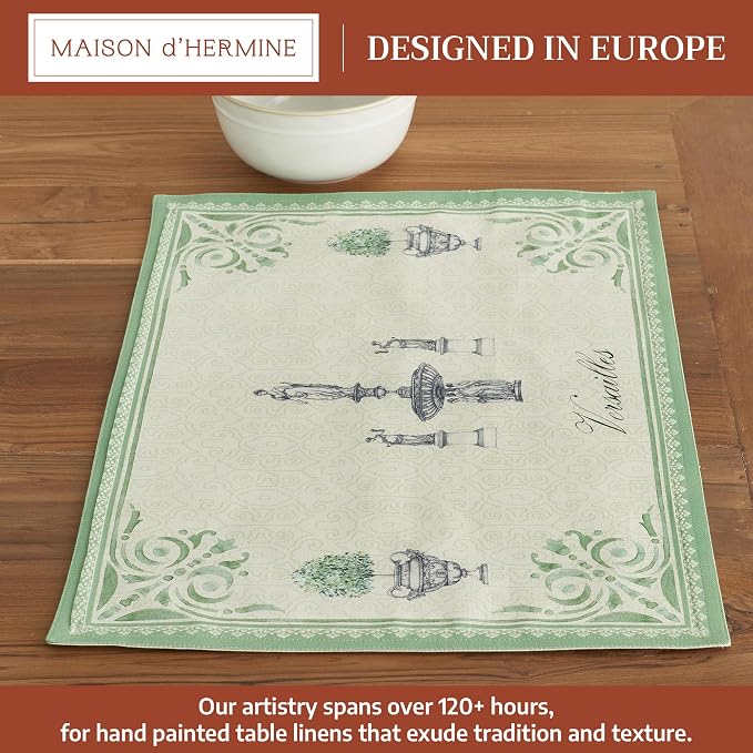 Maison d' Hermine Placemats Set of 2 Reusable 100% Cotton (13"x19") | Cloth Place Mats Washable Table Mats for Kitchen Dining Party Wedding Hotel Home Restaurant Spring Summer - Jardin Du Roy
