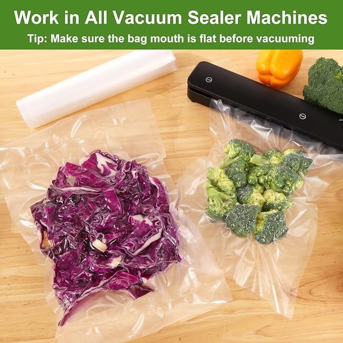 Vacuum Sealer Bags for Food Storage, 6 Rolls 11" x 20', Cut-to-Size Bags | 3Mil Embossed BPA-Free Puncture-Resistant Rolls, Universal Fit for Sous Vide, Meal Prep, Freezer Storage & Food Preservation
