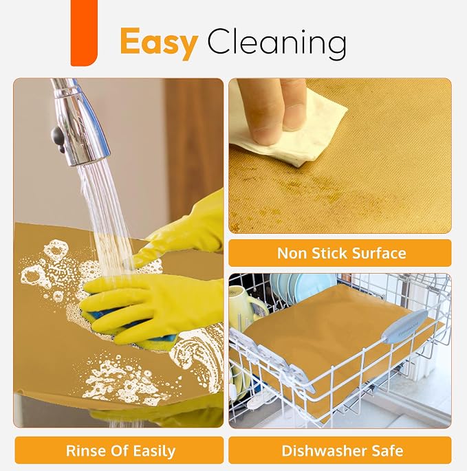 Oven Liners for Bottom of Oven - 17"x 25" Large Heavy Duty Non-Stick 2 Pack | Heat Resistant to 500°F, BPA & PFOA Free, Reusable, Fits Electric, Gas, Toaster, Microwave Ovens & Grills, Spill Guard, Gold