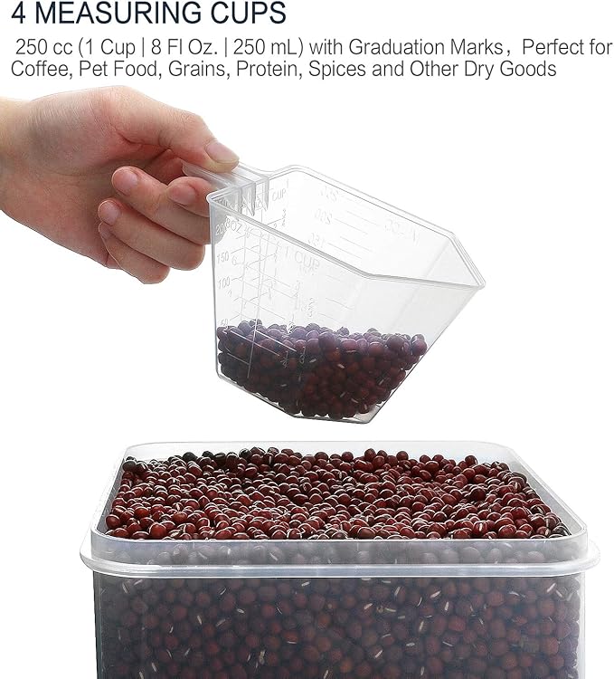 M MCIRCO Extra Large 4 Pack, 6.5L/7qt/220oz Tall Food Storage Containers | Plastic Airtight Kitchen Pantry Storage Containers for Flour, Sugar, Airtight, BPA Free, Food Grade Material