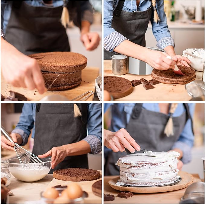 TeamFar 6 Inch Cake Pan, 6” x 3” Stainless Steel Round Deep Cake Baking Pan | Layer Cake Baking Tin for Wedding Birthday Party, Non-Toxic, Heavy Duty, Deep Straight Side, Mirror Finish, Dishwasher Safe