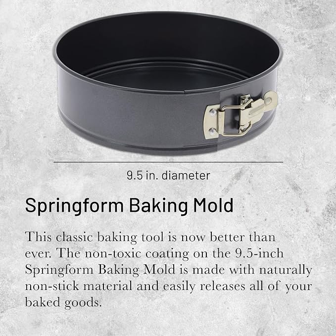 de Buyer Springform Baking Mold - 9.5” - Perfect for Cakes, Bread & Other Baked Goods - Easy to Use & Clean - Naturally Non-Stick Finish