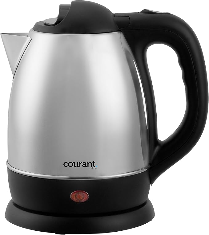 Courant 1.5 liter Cordless Stainless Steel Electric Kettle – 120V electric kettle with 360 Degree Rotational Body