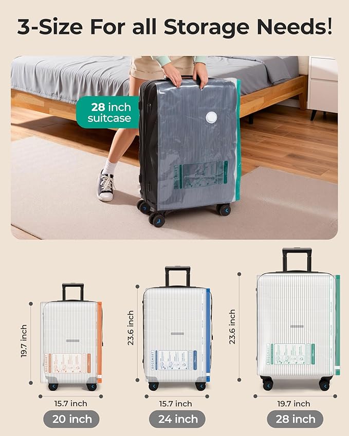 BAGSMART Travel Vacuum Bags with Rechargeable Electric Pump, 18PC Kit | Heavy-duty PA+PE material, Bonus Shoe, Laundry & Toiletry Bags, Save 80% Space Ideal for suitcase packing, travel & home.