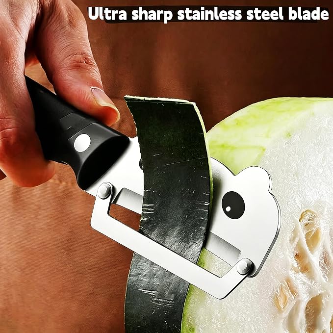 TEEVEA Vegetable Peeler, Stainless Steel Cat-Shaped Blade, PP Handle | Multifunctional Zero Snag: Smooth Peeling for Potatoes, Apples, Carrots, Rust Resistant, Lightweight Kitchen Prep Gadget
