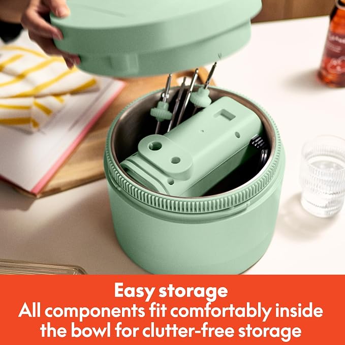 Bella 3.5 QT Hand Stand Mixer, Seaglass