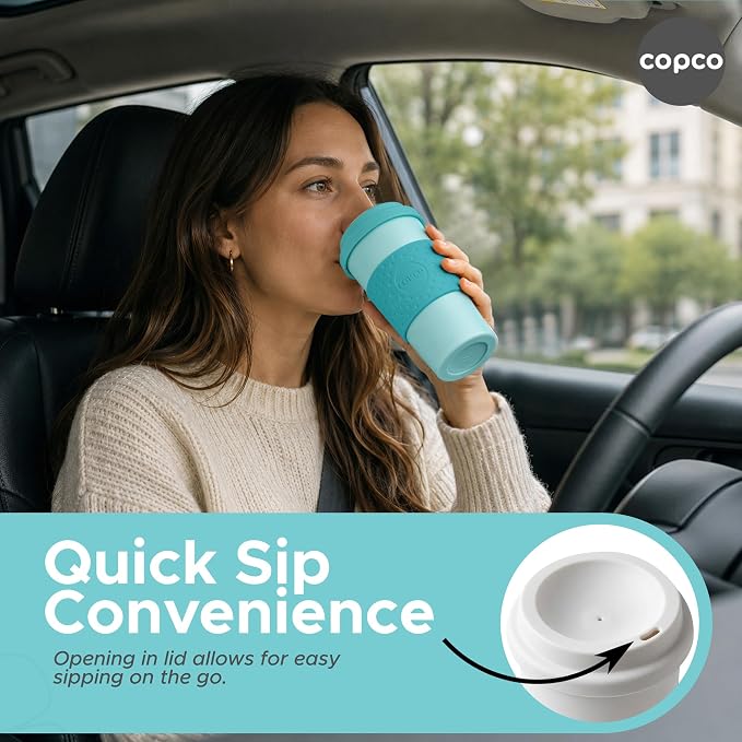 Copco Acadia Travel Mug, 16 Oz - Aqua & Mint/Aqua & Grey, Set of 4