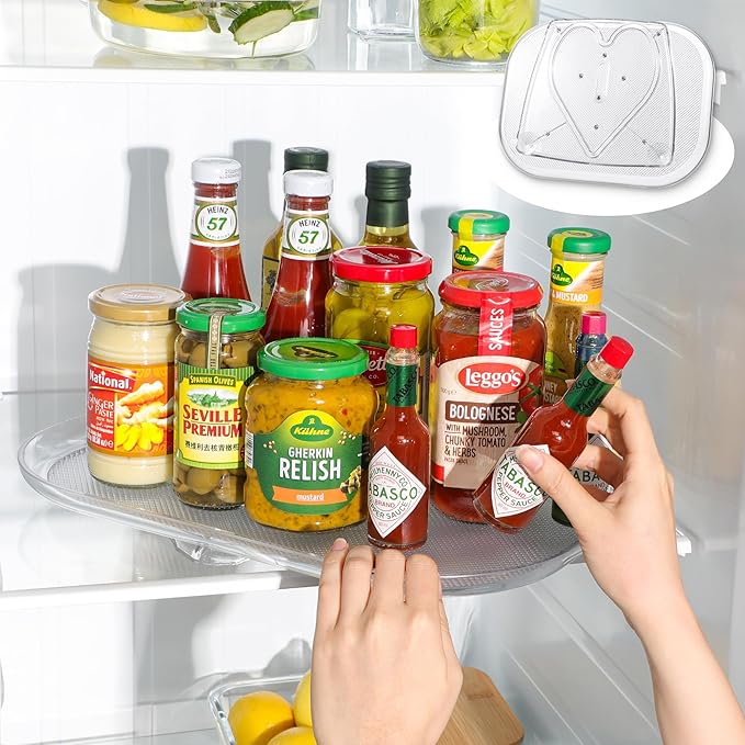 LAMU Lazy Susan Organizer Turntable 15.67''x11.7'' for Refrigerator Organizers and Storage, Fridge Organizer, Condiment Organizer for Kitchen, Table Top, Cabinet, Pantry, Countertop, 1 Pack