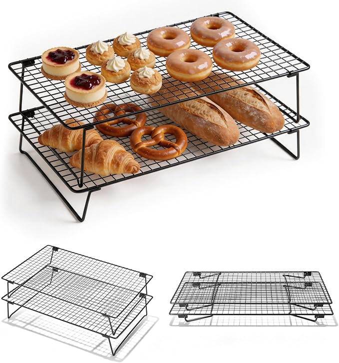 Cooling Racks for Cooking and Baking, Bread Cooling Rack Sourdough, 2PCS | Collapsible Baking Cooling Rack with Legs, Sourdough Bread Cake Cookie Cooling Racks, Baking Accessories Dishwasher Safe