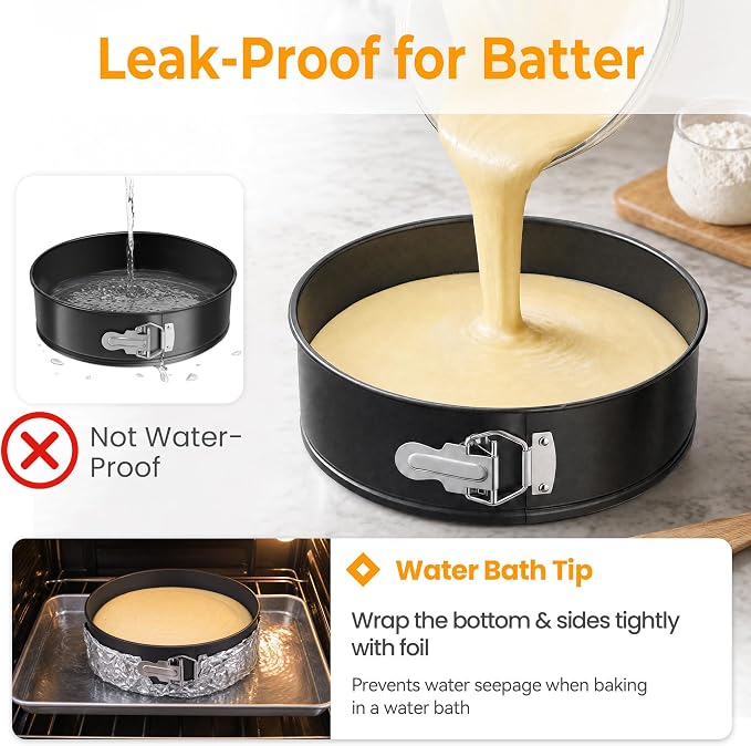 6 Inch Springform Pan, Nonstick Leakproof Mini Cheesecake Pan for Baking, with Removable Bottom, Easy Release & Cleanup