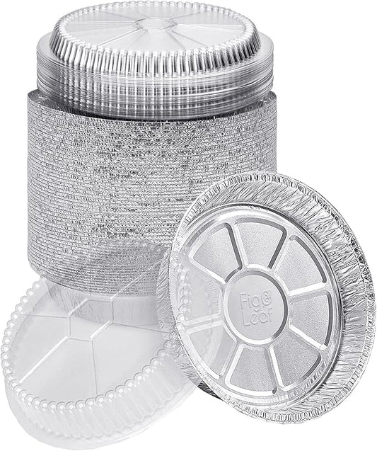 (360 Pack) Premium 6-Inch Round Foil Pans with Plastic Dome Lids l Heavy Duty l Disposable Aluminum Tin for Roasting, Baking, or Cooking