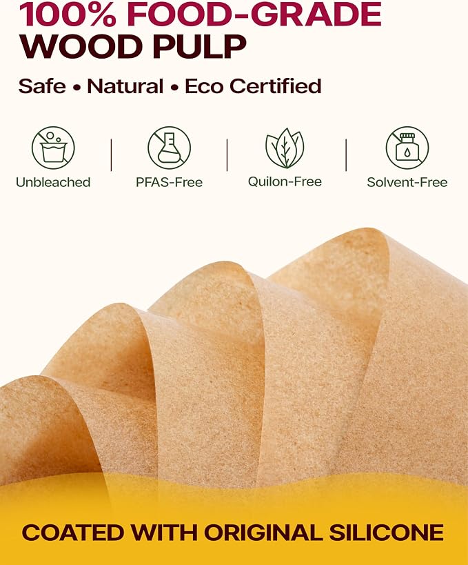 Katbite Parchment Paper Sheets Pop-Up 200 PCS, 9x13 Inches Precut Heavy Duty Baking Parchment, Extra Strong, Unbleached, Non-stick, Non-toxic, Flat Baking Paper for Oven, Cooking, Grilling, Air Fryer