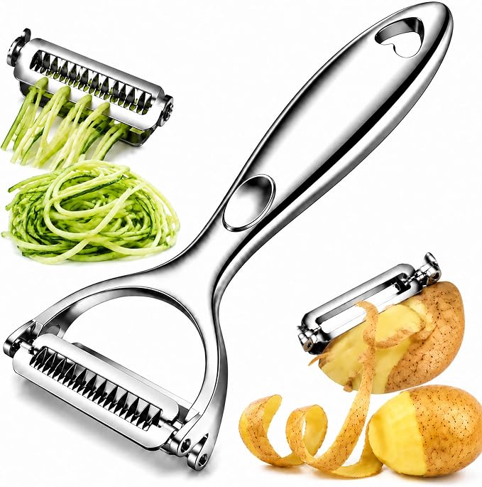 Ultra Sharp Vegetable Peeler for Kitchen, Easy Peel & Shred | 420J2 Steel Multifunctional Y-Shaped Peeler Smoothly Peels Potatoes, Carrots, Cucumbers And Fruit, Non-Slip Handle Rust-Proof