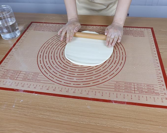 Silicone Pastry Mat 34X26 inch Baking Mat for Rolling Dough | Great Performance Kitchen Counter Mat Baking Suitability for Dough, Pastry, Pie Crust, Fondant, Bread, Pasta/Pizza