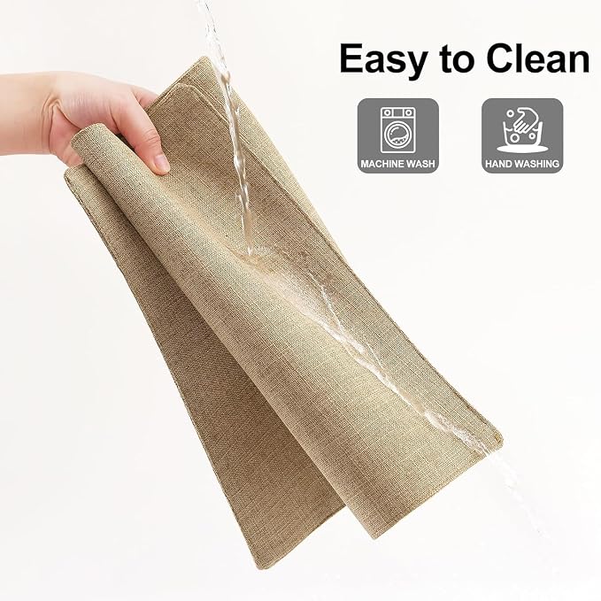 Homaxy Cloths Placemats for Dining Table Set of 12, 13" x 19", Flaxen | Heat Resistant, Washable, Cotton Linen Blend Table Mats, Easy to Clean Place Mats, Indoor Outdoor