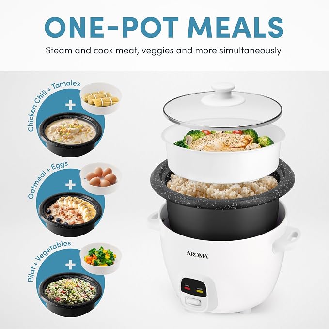 AROMA® 20-Cup (Cooked) / 5Qt. Bonded Granite® Rice & Grain Cooker, ARC-860NGP