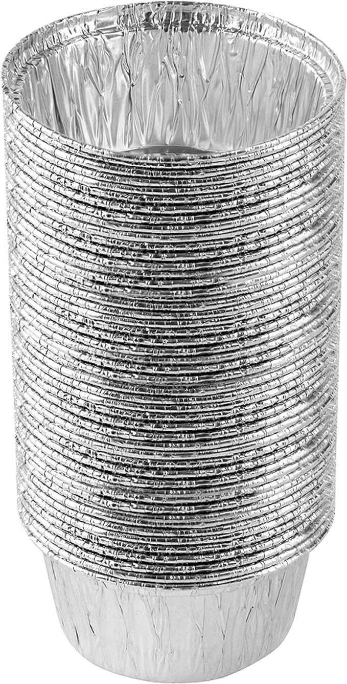 PLASTICPRO 3.5'' Inch Round Ramekins Muffin Cups Tin Foil Pack of 100