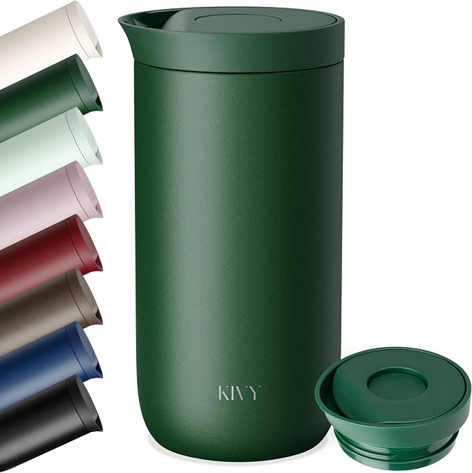 KIVY Travel Coffee Mug Tumbler [24h Cold | 6h Hot] Insulated Coffee Tumbler Stainless Steel - Leak Proof Coffee Travel Mug - 16oz Insulated cup to go for hot & cold drinks - Cups for Women & Men