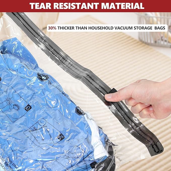Vacuum Seal Bags for Clothing Travel and Home Storage, Travel Vacuum Bags with Electric Pump, Space Saver Compression Packing Cubes for Luggage Suitcase Bedding Blankets Clothes, 8 Small