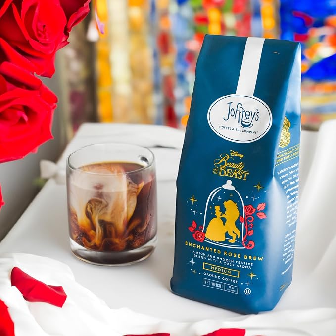 Joffrey's Coffee - Disney Beauty & The Beast Enchanted Rose Brew, Disney Specialty Coffee Collection, Arabica Ground Coffee, Artisan Medium Roast, Rich & Smooth Taste (Ground, 11oz)