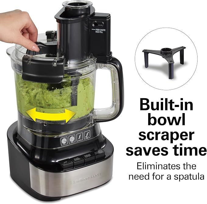 Hamilton Beach Stack & Snap Food Processor with Bowl Scraper, 10 Cup Capacity, Black, (Renewed) R70822