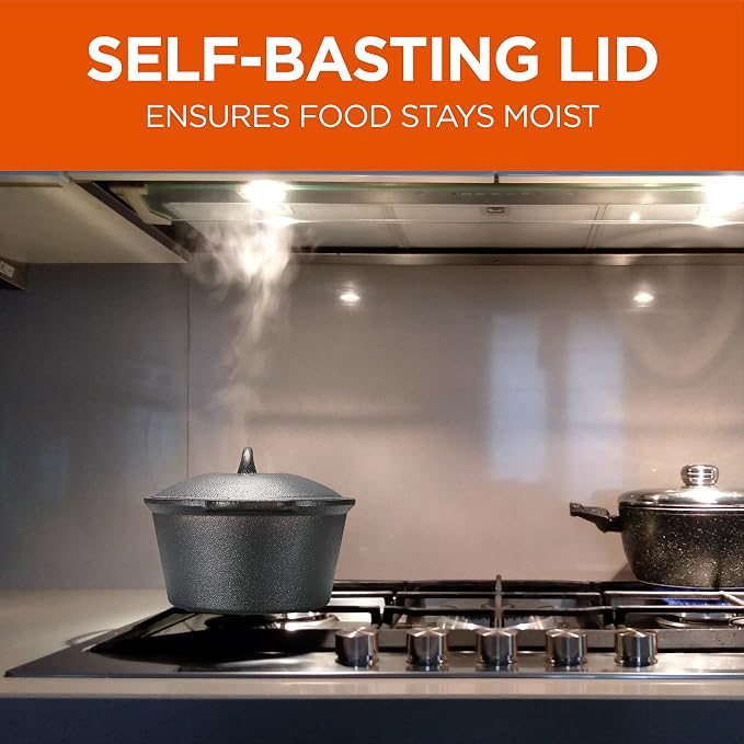 Commercial Chef 2-Qt. Saucepan with Lid, Pre-Seasoned Cast Iron, CHCI20 | Integrated Handles, Works on All Cooktops Including Induction, Outdoor Skillet for Campfires or Grills