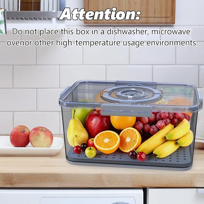 Fanlory Bread Box with Lid and Handle,Bread Storage Container With Time Recording for Camping & Outdoor Travel,Airtight Bread Keeper for Homemade Toast, Bagel,Cookies,Not dishwasher safe
