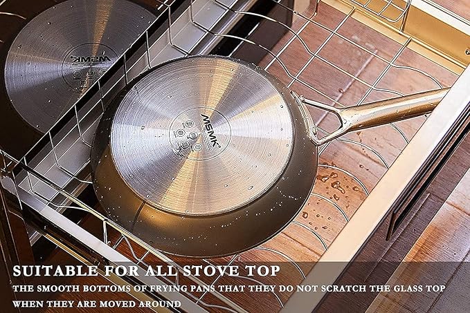 MsMk 8 Inch Small Nonstick Frying pan, Grey Egg Omelet Skillet | Non Toxic, Even Heating, Easy Clean, Dishwasher & Oven Safe, suitable for gas & electric & induction stoves, PFOA & PFAS Free