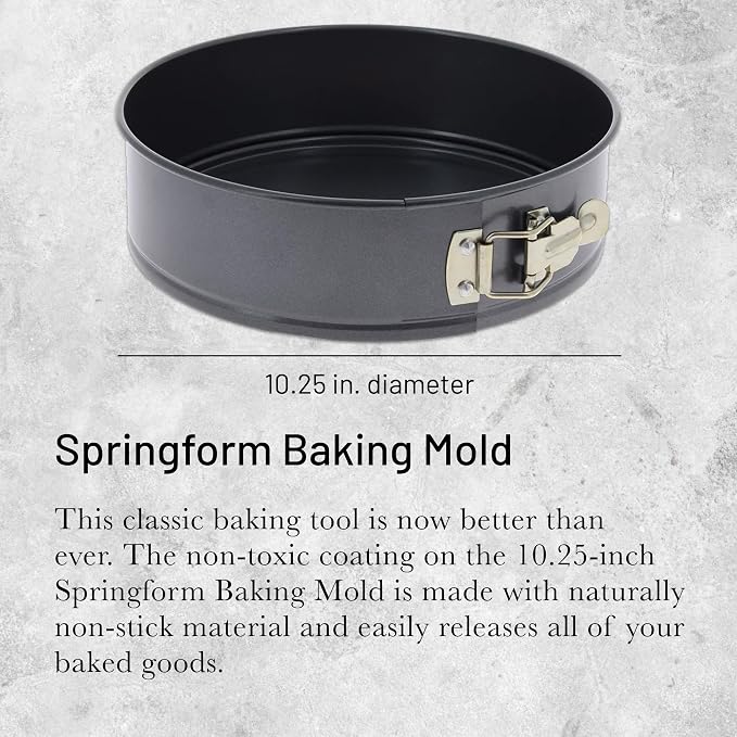 de Buyer Springform Baking Mold - 10.25” - Perfect for Cakes, Bread & Other Baked Goods - Easy to Use & Clean - Naturally Non-Stick Finish