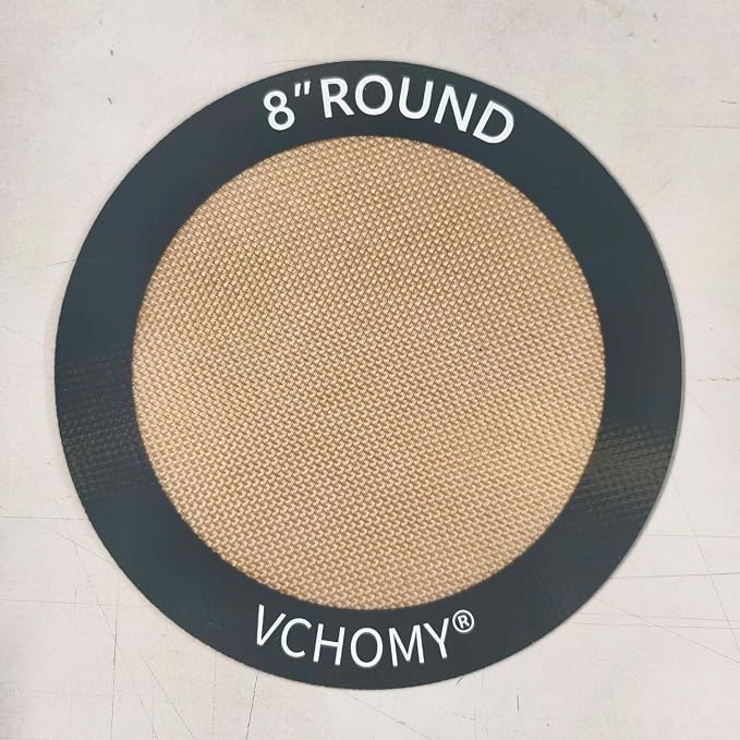 Silicone Baking Mats, Set of 4, Round dia 8 Inch, Non Stick, BPA Free, Baking Sheet Pan Liner for Cake,Pizza,Cookies,Macaron,Bread,Pastry,Toaster (Gray, Round-dia 8 inch)