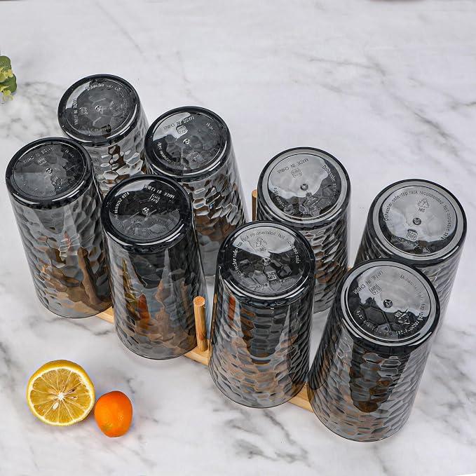BPA-Free Plastic Tumblers 8 Pack (8x22oz) | Reusable Dishwasher Safe | Stackable Shatterproof Cups | Plastic Drinkware & Drinking Tumblers for Restaurant, Home, Party