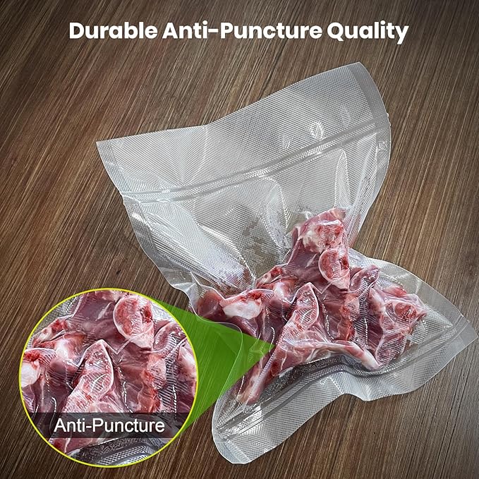 Vacuum Sealer Bags, 2 Pack 8" x 20' Rolls, BPA-Free Commercial Grade, Durable Customized Size for Airtight Food Storage, Meal Prep or Sous Vide Cooking