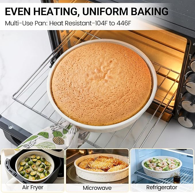 CAKETIME Silicone Round Cake Pan with Metal Reinforced Frame